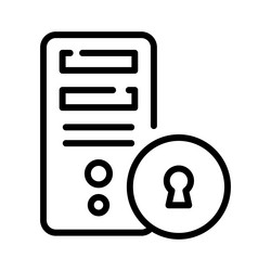 a computer security with lock concept vector image