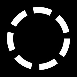 black and white segmented circle ring abstract vector image