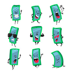 Cartoon Mobile Phone Characters Vector Image