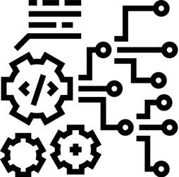 code and settings working process line icon vector image