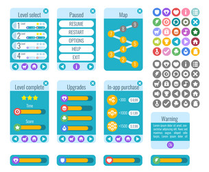 Complete menu of graphical user interface gui vector