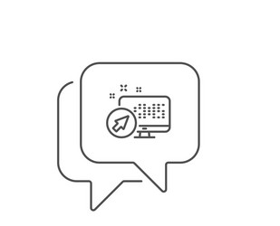 computer line icon web system sign monitor vector image