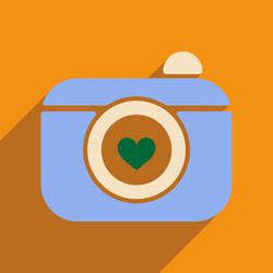 flat web icon with long shadow camera vector image
