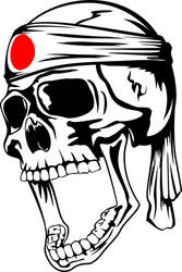 Kamikaze Samurai Skull Vector Image