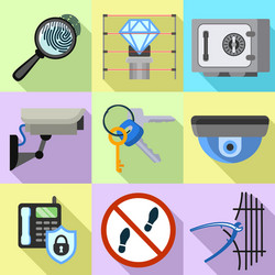 Modern digital security icon set flat style vector