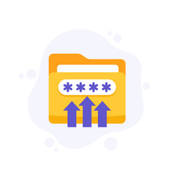 move to folder with password icon flat vector image