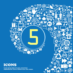 Number five icon sign nice set of beautiful icons vector