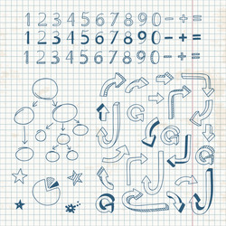 set of hand-painted figures arrows symbols vector image