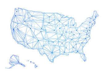 Usa map technology communication abstract vector