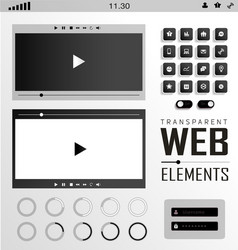 Web elements buttons and labels site vector