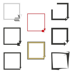 arrow frame icon square border shape vector image