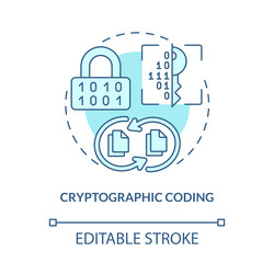 cryptographic coding turquoise concept icon vector image