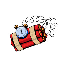 dynamite bomb with timer stick retro pop vector image