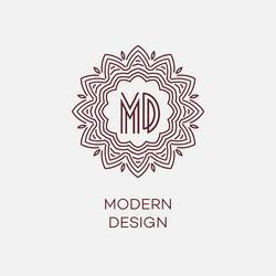 geometric frame in mono line style vector image