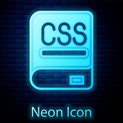 glowing neon books about programming icon isolated vector image