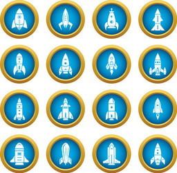rocket icons set simple style vector image