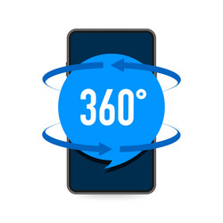 360 degrees view sign icon on white background vector image