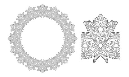 abstract round linear pattern with paint brush vector image