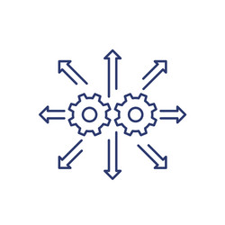 automation and integration line icon on white vector image