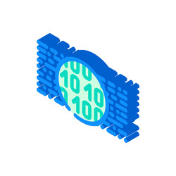 binary code big data isometric icon vector image