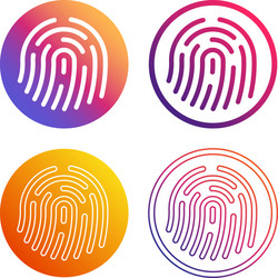 fingerprint icon sign shape button set gradient vector image