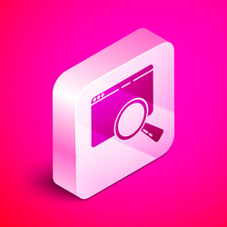 isometric search in a browser window icon isolated vector image