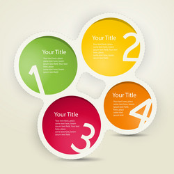 One two three four colorful paper progress steps f vector