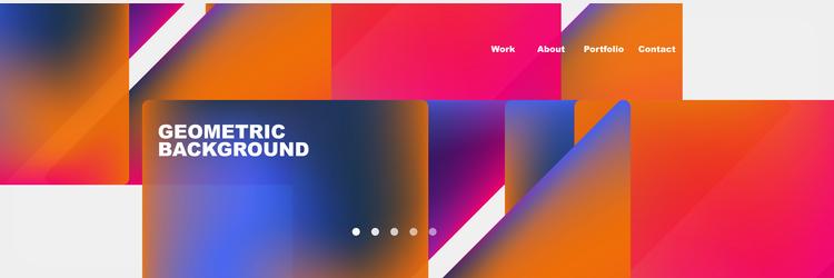 colorful fluid gradient triangles and squares web vector image