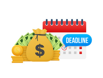 dates and deadlines banner computer with calendar vector