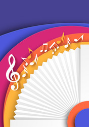 music abstract background with clef and notes vector image