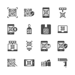 qr code related in glyph icon set vector image