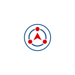 triangle cursor navigation orbit logo vector image