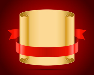 unfolded scroll tied with red ribbon vector image