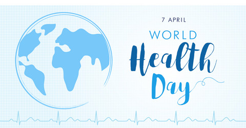 World health day cardio poster light vector