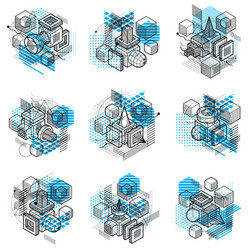 abstract backgrounds with isometric lines vector image