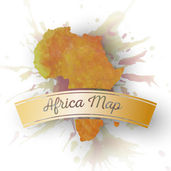 Africa map element abstract hand drawn watercolor vector