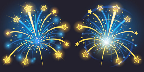 brightly fireworks vector image