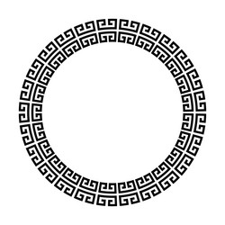 circle frame of simple greek pattern vector image