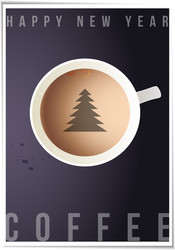 coffee cup with world map on background top view vector