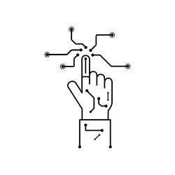 digital finger pointing touch connection vector image