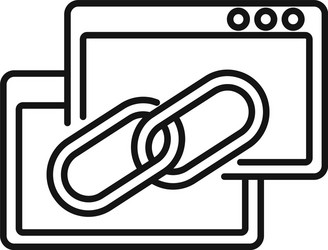 links web pages icon outline style vector image