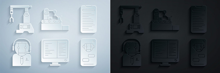set computer monitor screen api interface worker vector image
