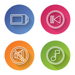 set line battery charge level indicator rewind vector image