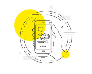 Survey progress line icon algorithm sign vector