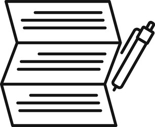 syllabus write paper icon outline style vector image