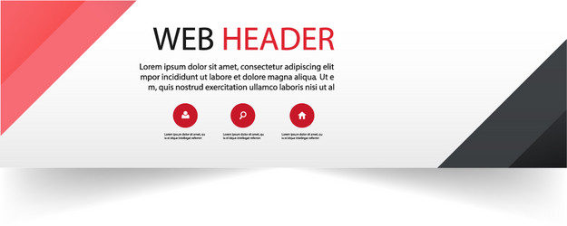 web header abstract red black triangle background vector image