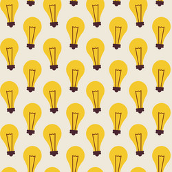 flat seamless pattern with light bulbs vector image