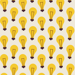 flat seamless pattern with light bulbs vector