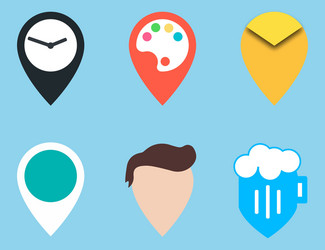 map pointer set vector image