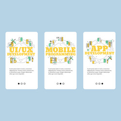 mobile programming ui ux development and app vector image